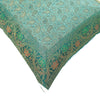 16x16" Banarasi Cushion Cover Indian Woven Brocade Silk Paisley Aqua Green Gift