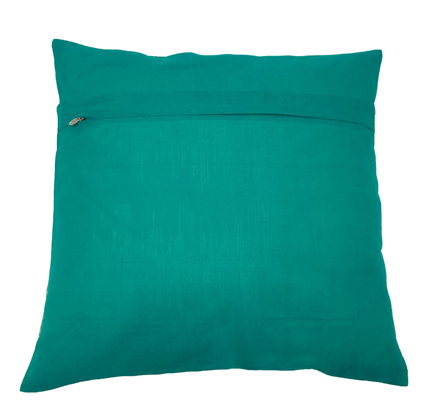 16x16" Banarasi Cushion Cover Indian Woven Brocade Silk Paisley Aqua Green Gift