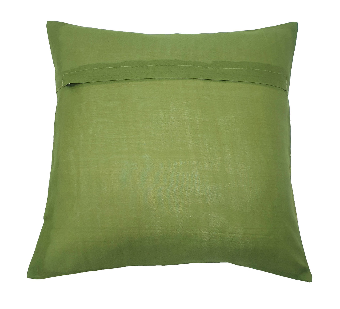 16x16" Banarasi Cushion Covers Indian Woven Zari Brocade Silk Paisley Green Gift