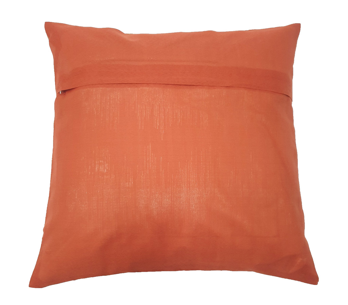 16x16" Banarasi Cushion Cover Indian Woven Brocade Silk Paisley Rust Gift