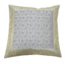 16x16" Banarasi Cushion Cover Woven Zari Brocade Silk Paisley Gray Indian Gift