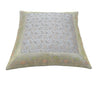 16x16" Banarasi Cushion Cover Woven Zari Brocade Silk Paisley Gray Indian Gift