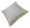 16x16" Banarasi Cushion Cover Woven Zari Brocade Silk Paisley Gray Indian Gift