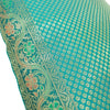 16x16" Banarasi Cushion Cover Woven Brocade Silk Dots Rama Green Indian Gift