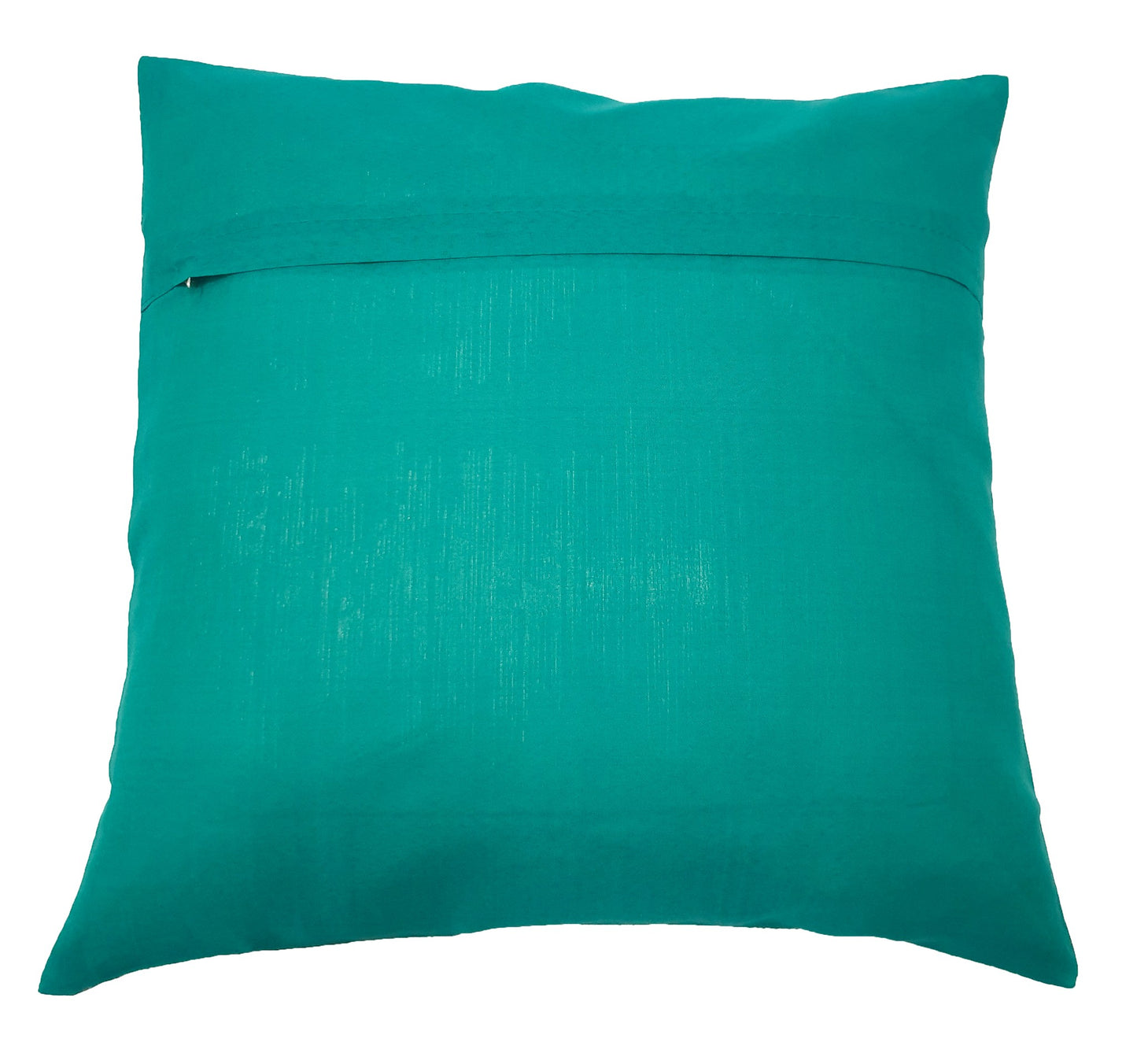 16x16" Banarasi Cushion Cover Woven Brocade Silk Dots Rama Green Indian Gift