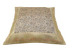 16x16" Banarasi Cushion Cover Woven Zari Brocade Silk Floral Gray Indian Gift