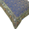 16x16" Banarasi Cushion Cover Indian Woven Brocade Silk Paisley Dark Blue Gift