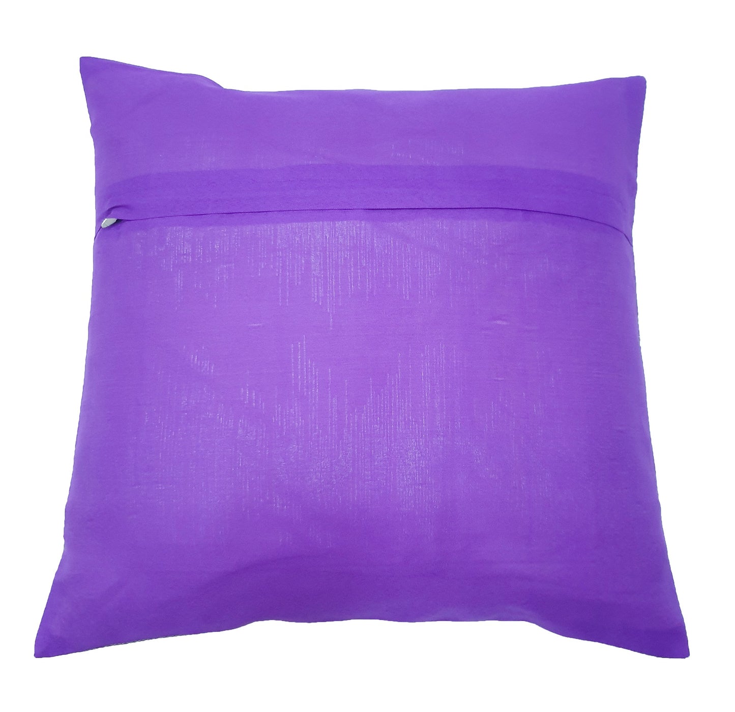 16x16" Banarasi Cushion Cover Purple Indian Woven Zari Brocade Silk Paisley Gift