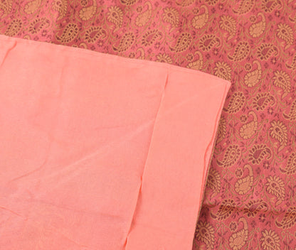 Traditional Banarasi Diwan Set Dark Peach Silk with Zari Brocade Cushion Bolster