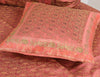 Traditional Banarasi Diwan Set Dark Peach Silk with Zari Brocade Cushion Bolster