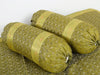 Elegant Green Banarasi Diwan Set Silk Woven Zari Brocade Cushion & Bolster Cover