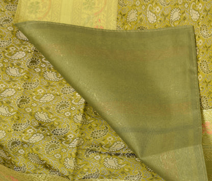Elegant Green Banarasi Diwan Set Silk Woven Zari Brocade Cushion & Bolster Cover