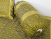 Elegant Green Banarasi Diwan Set Silk Woven Zari Brocade Cushion & Bolster Cover