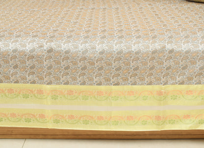 Banarasi Light Gray Diwan Set Cushion & Bolster Cover Silk & Woven Zari Brocade
