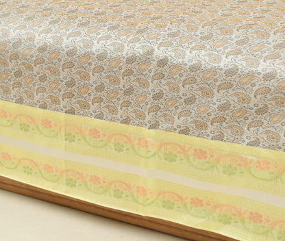 Banarasi Light Gray Diwan Set Cushion & Bolster Cover Silk & Woven Zari Brocade
