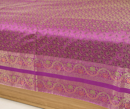 Purple Banarasi Diwan Set – Rich Silk Woven Zari Brocade Cushion & Bolster Cover