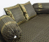Black Banarasi Diwan Set – Rich Silk Woven Zari Brocade Cushion & Bolster Cover