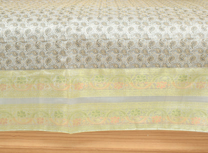 Gray Grace – Banarasi Silk Zari Brocade Diwan Set with Cushions & Bolster Cover