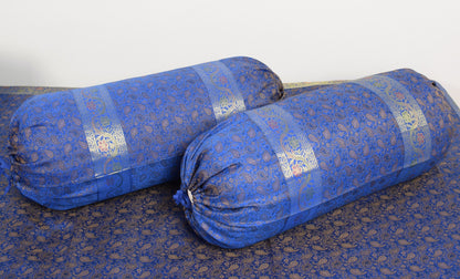 Ethnic Blue Banarasi Diwan Set – Featuring Silk Fabric & Intricate Zari Brocade