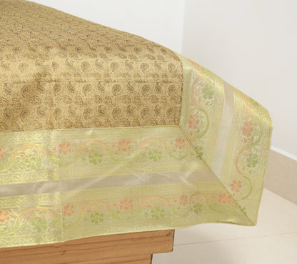 Rich Brown Banarasi Diwan Set – Silk Woven Zari Brocade Cushion & Bolster Cover