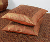 Banarasi Ethnic Diwan Set Brown Silk Woven Zari Brocade Cushion & Bolster Cover