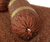 Banarasi Ethnic Diwan Set Brown Silk Woven Zari Brocade Cushion & Bolster Cover