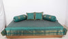 Teal Green – Banarasi Diwan Set Silk & Zari Brocade Cushion and Bolster Cover