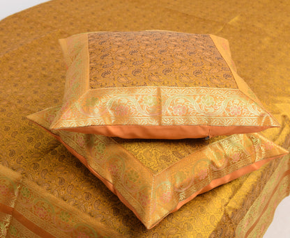 Regal Mustard Banarasi Diwan Set-Featuring Silk Fabric & Intricate Zari Brocade