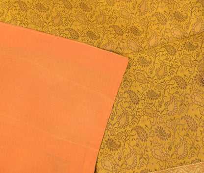 Regal Mustard Banarasi Diwan Set-Featuring Silk Fabric & Intricate Zari Brocade