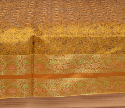 Regal Mustard Banarasi Diwan Set-Featuring Silk Fabric & Intricate Zari Brocade