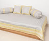 Banarasi Diwan Set– Charm in Silk Woven Zari Brocade Gray Cushion Bolster Cover