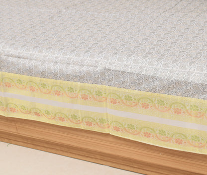 Banarasi Diwan Set– Charm in Silk Woven Zari Brocade Gray Cushion Bolster Cover