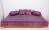 Regal Banarasi Purple Diwan Ensemble Silk & Zari Brocade Cushion & Bolster Cover