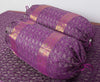 Regal Banarasi Purple Diwan Ensemble Silk & Zari Brocade Cushion & Bolster Cover