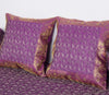 Regal Banarasi Purple Diwan Ensemble Silk & Zari Brocade Cushion & Bolster Cover