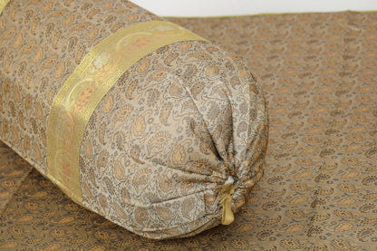 Banarasi Ethnic Diwan Set Cushion & Bolster Cover Silk & Woven Zari Brocade