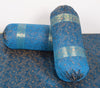 Turquoise Blue Banarasi Diwan Set Silk Zari Brocade Gift Cushion & Bolster Cover