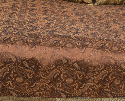 Dark Brown Banarasi Diwan Set Silk Zari Brocade Gift Cushion & Bolster Cover