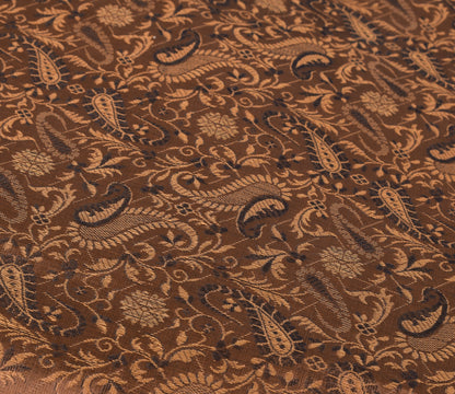 Dark Brown Banarasi Diwan Set Silk Zari Brocade Gift Cushion & Bolster Cover