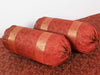 Red Banarasi Diwan Set– Silk Zari Brocade Indian Gift Cushions & Bolster Cover
