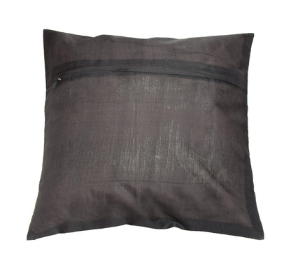 Banarasi Diwan Set Black Silk Zari Brocade Indian Gift Cushion & Bolster Cover