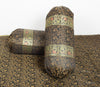 Banarasi Diwan Set Black Silk Zari Brocade Indian Gift Cushion & Bolster Cover