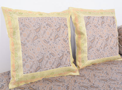 Off White Banarasi Diwan Set Silk Zari Brocade Indian Gift Cushion Bolster Cover