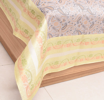 Off White Banarasi Diwan Set Silk Zari Brocade Indian Gift Cushion Bolster Cover