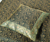 Banarasi Diwan Set Dark Green Silk Zari Brocade Indian Cushion & Bolster Cover