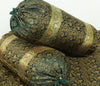 Banarasi Diwan Set Dark Green Silk Zari Brocade Indian Cushion & Bolster Cover