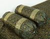 Banarasi Diwan Set Dark Green Silk Zari Brocade Indian Cushion & Bolster Cover