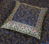 Dark Blue Diwan Set– Banarasi Silk Zari Brocade Indian Cushions & Bolster Cover