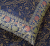 Dark Blue Diwan Set– Banarasi Silk Zari Brocade Indian Cushions & Bolster Cover