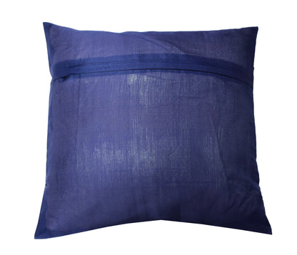 Dark Blue Diwan Set– Banarasi Silk Zari Brocade Indian Cushions & Bolster Cover